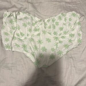 NWT L.A. Hearts Green Floral Corset